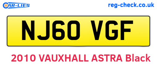 NJ60VGF are the vehicle registration plates.