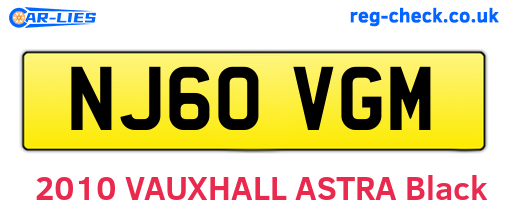 NJ60VGM are the vehicle registration plates.
