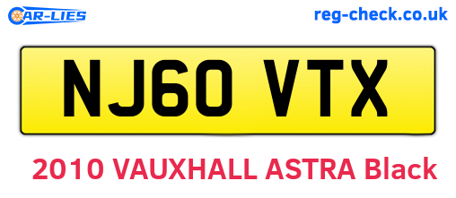 NJ60VTX are the vehicle registration plates.