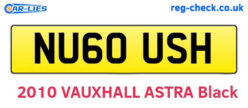 NU60USH are the vehicle registration plates.