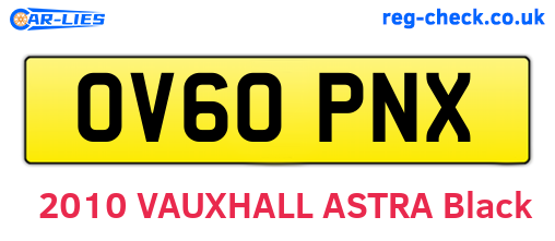 OV60PNX are the vehicle registration plates.