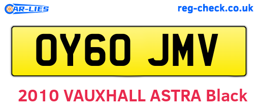 OY60JMV are the vehicle registration plates.