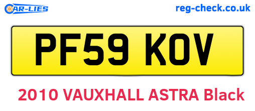 PF59KOV are the vehicle registration plates.