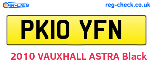PK10YFN are the vehicle registration plates.