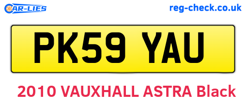 PK59YAU are the vehicle registration plates.