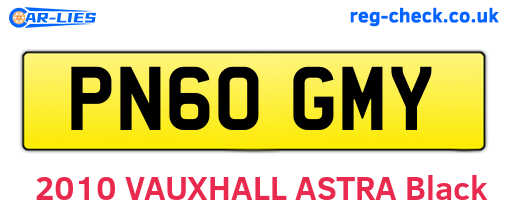 PN60GMY are the vehicle registration plates.