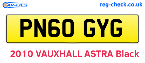 PN60GYG are the vehicle registration plates.