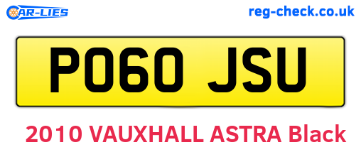 PO60JSU are the vehicle registration plates.