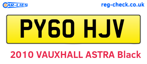 PY60HJV are the vehicle registration plates.