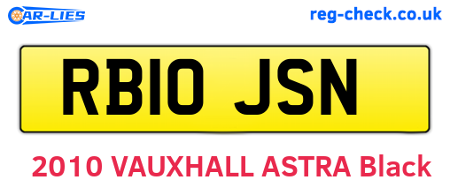 RB10JSN are the vehicle registration plates.