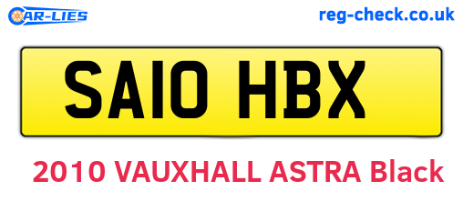 SA10HBX are the vehicle registration plates.
