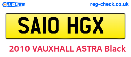 SA10HGX are the vehicle registration plates.