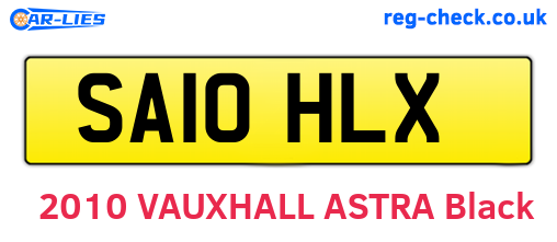 SA10HLX are the vehicle registration plates.