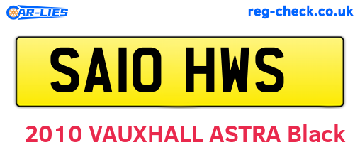 SA10HWS are the vehicle registration plates.