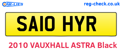 SA10HYR are the vehicle registration plates.