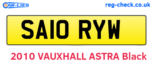 SA10RYW are the vehicle registration plates.