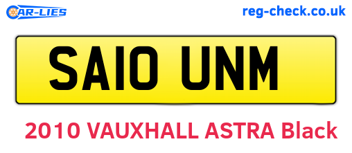 SA10UNM are the vehicle registration plates.