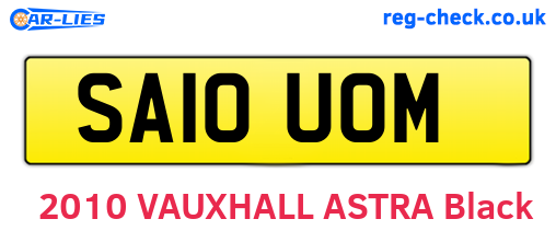 SA10UOM are the vehicle registration plates.