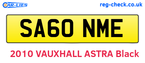 SA60NME are the vehicle registration plates.