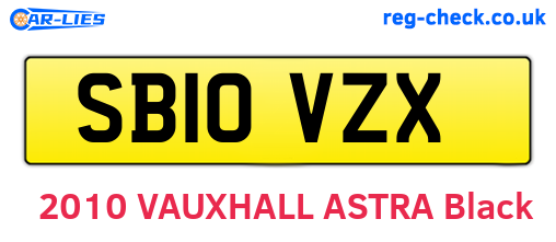 SB10VZX are the vehicle registration plates.