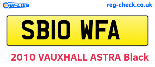 SB10WFA are the vehicle registration plates.