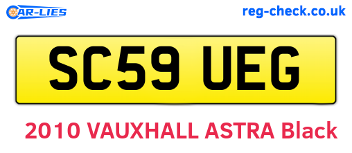 SC59UEG are the vehicle registration plates.