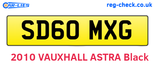 SD60MXG are the vehicle registration plates.