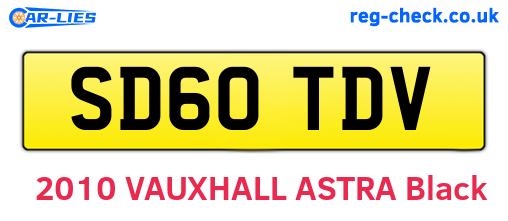 SD60TDV are the vehicle registration plates.