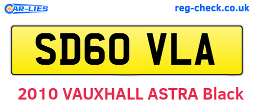 SD60VLA are the vehicle registration plates.