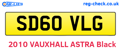SD60VLG are the vehicle registration plates.