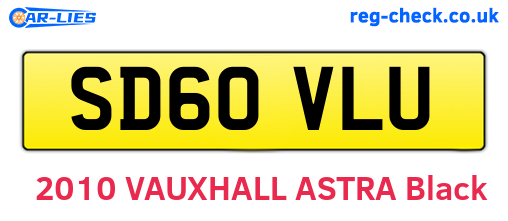 SD60VLU are the vehicle registration plates.