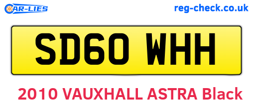 SD60WHH are the vehicle registration plates.