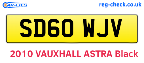 SD60WJV are the vehicle registration plates.