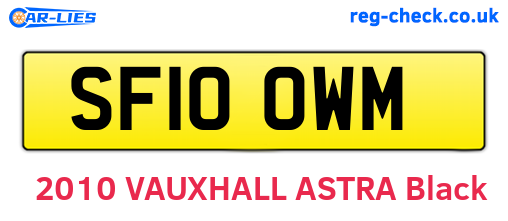 SF10OWM are the vehicle registration plates.