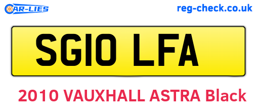 SG10LFA are the vehicle registration plates.