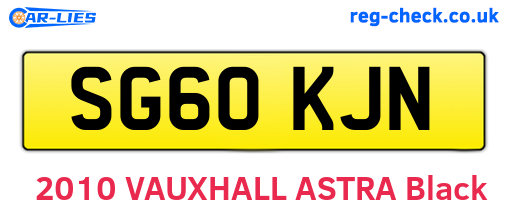 SG60KJN are the vehicle registration plates.