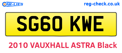 SG60KWE are the vehicle registration plates.