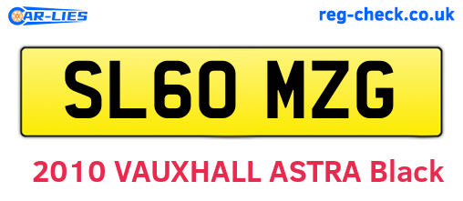 SL60MZG are the vehicle registration plates.