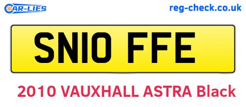 SN10FFE are the vehicle registration plates.