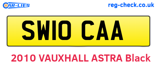 SW10CAA are the vehicle registration plates.