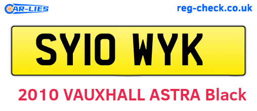 SY10WYK are the vehicle registration plates.