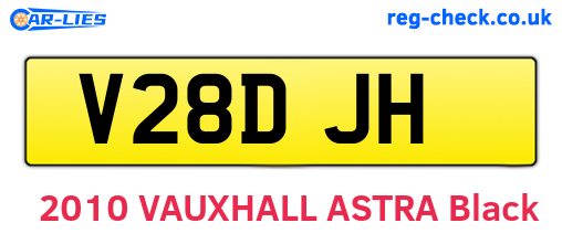 V28DJH are the vehicle registration plates.