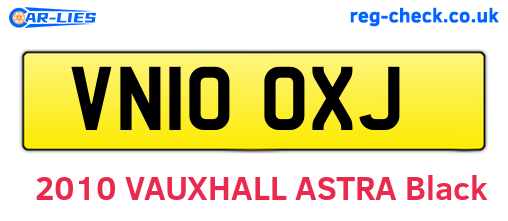 VN10OXJ are the vehicle registration plates.