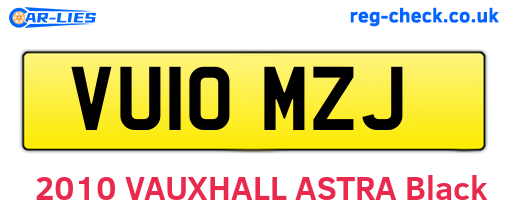 VU10MZJ are the vehicle registration plates.
