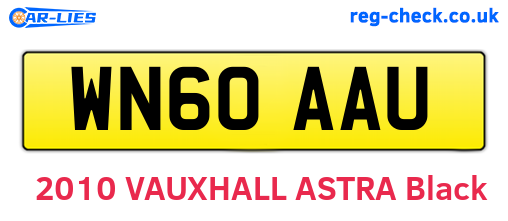 WN60AAU are the vehicle registration plates.