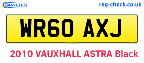 WR60AXJ are the vehicle registration plates.