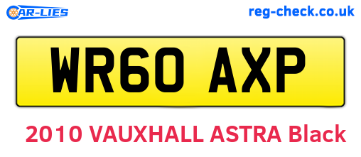 WR60AXP are the vehicle registration plates.