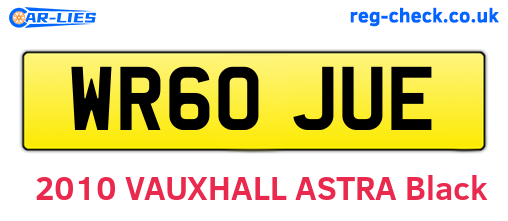 WR60JUE are the vehicle registration plates.
