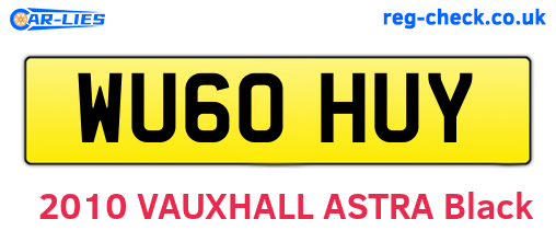 WU60HUY are the vehicle registration plates.
