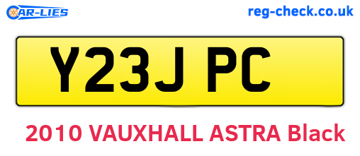 Y23JPC are the vehicle registration plates.